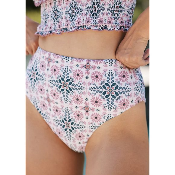 Anthropologie | NWT Cadence Smocked High-Waist Bikini Bottoms 💠 - Picture 4 of 12